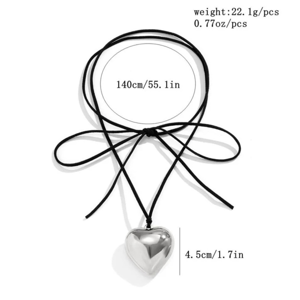 Silver Heart Pendant Necklace - Picture 5 of 5